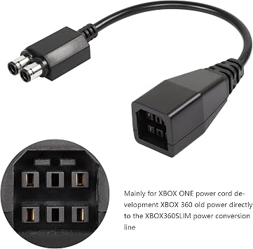 CERRXIAN 0.5ft Power Supply for Xbox 360 to Xbox 360 Slim Replacement Power Conversion Cable(360-s)