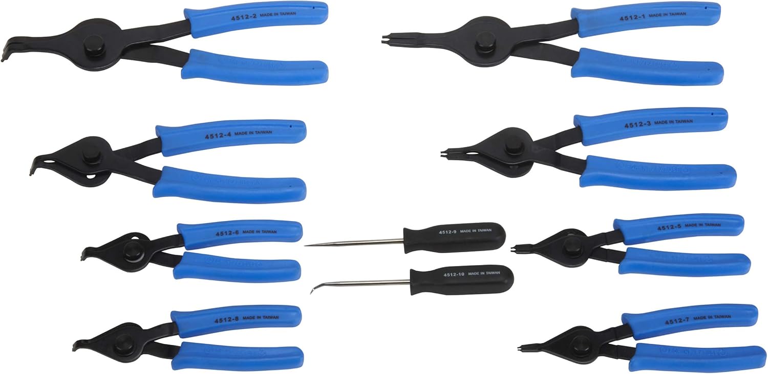 OTC 4512 Stinger Internal And External 8 Piece SnapRing Pliers Set