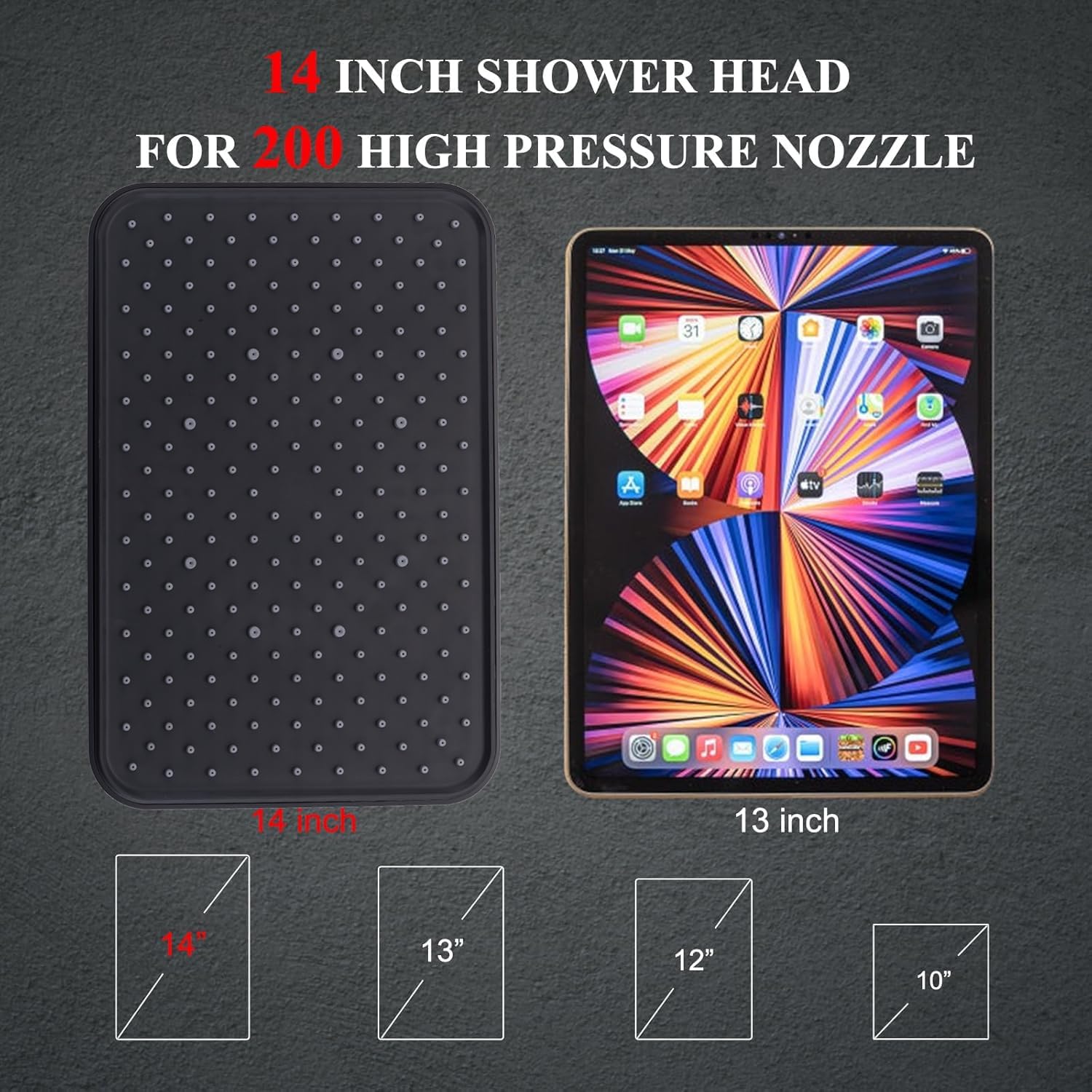 Black Large High Pressure Filtered Shower Head with Handheld, 14" Rain ShowerHead and 10 Spray Handheld with Filter, Upgrade Dual Shower for Couples Bathroom Accessories and Hard Water