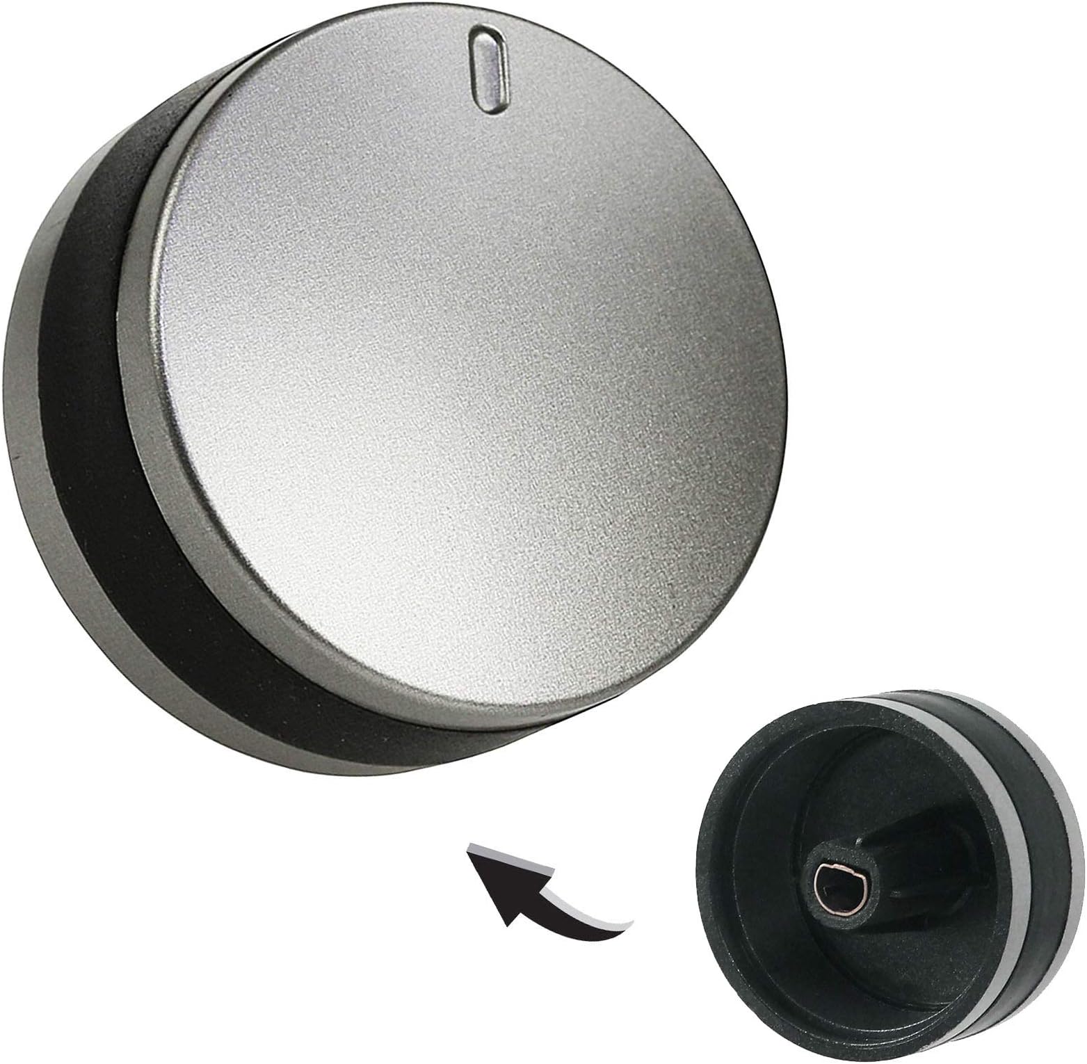 Spares2go Control Dial Switch Knob for Lamona 450002486 LAM3200 LAM3204 LAM3401 Oven Cooker 40 mm Plastic (Silver/Black)
