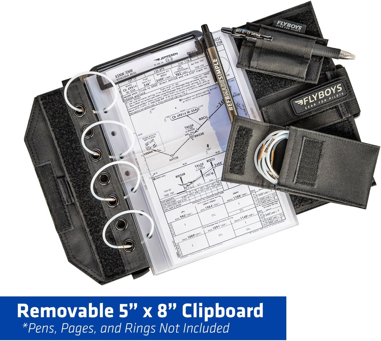 FlyBoys Reversible Kneeboard - Clipboard & Pen Holder - Reconfigurable Design - for Professional Pilots, General Aviation - Image 3