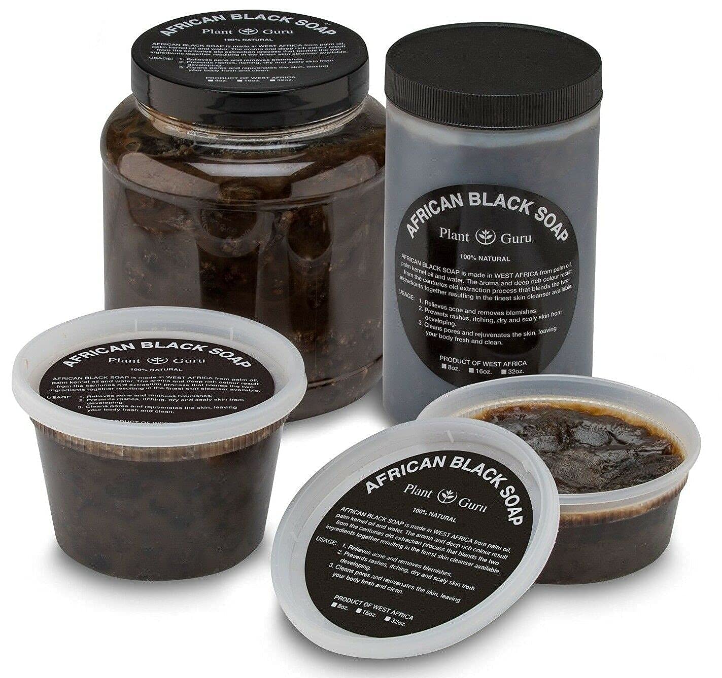 African Black Soap Paste 3.5 lbs. Bulk - 100% Raw Pure Natural From Ghana. Acne Treatment, Aids Against Eczema & Psoriasis, Dry Skin, Scars and Dark Spots. Great For Pimples, Blackhead.