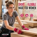 Leather Gardening Gloves for Women - Working Gloves for TIG/MIG Welding, Construction, Farm, Yard Work, Best Garden Gifts & Tools for Gardener(Pink, Small)