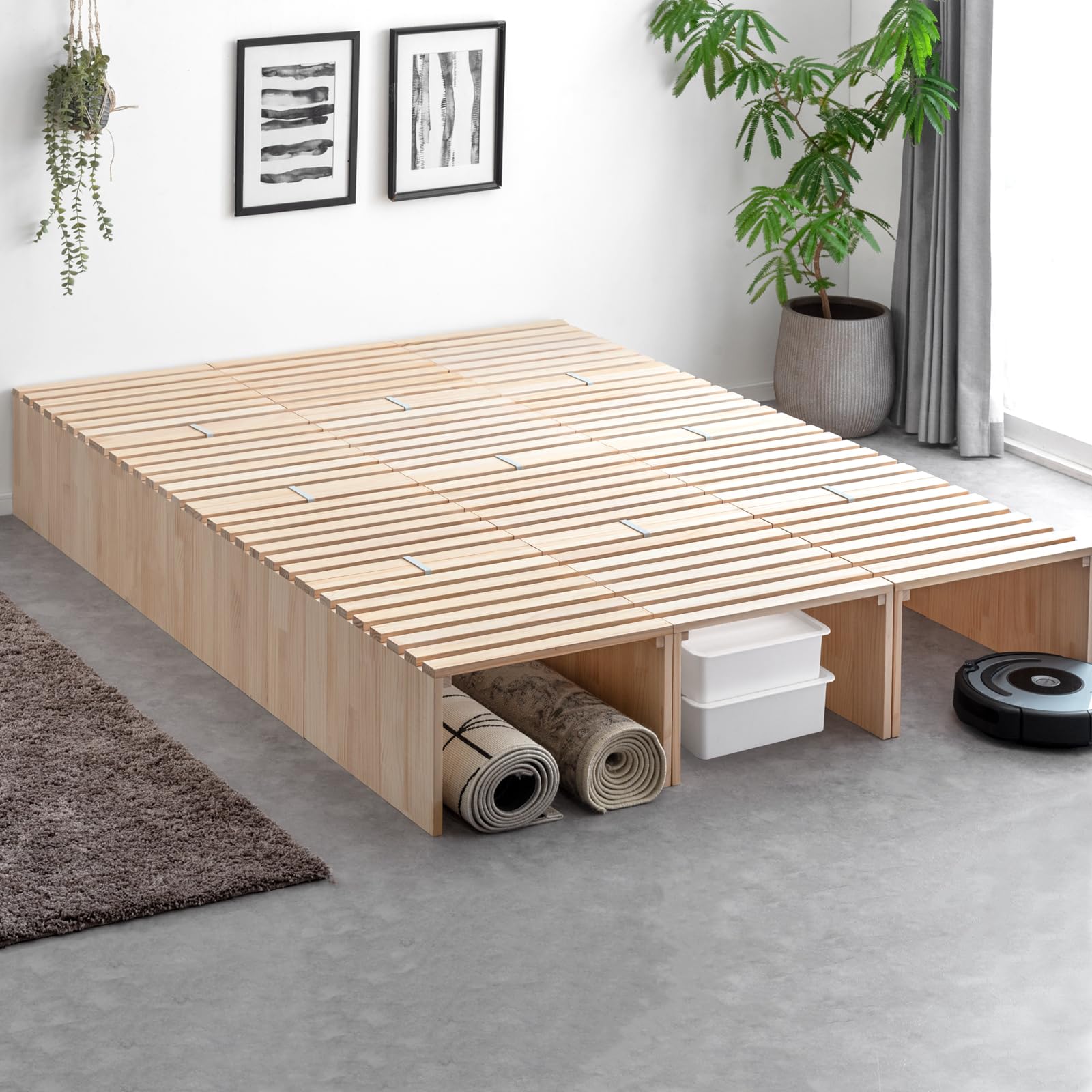 Amazon｜タンスのゲン パレットベッド 12枚 ハイタイプ【繋げて重ねて