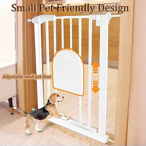 Miniatura 5 de RDHOME Puerta de bebé de 30 pulgadas con puerta pequeña para gatos, 30-32 pulgadas38-40 pulgadas de ancho, puerta de seguridad infantil de dos vías