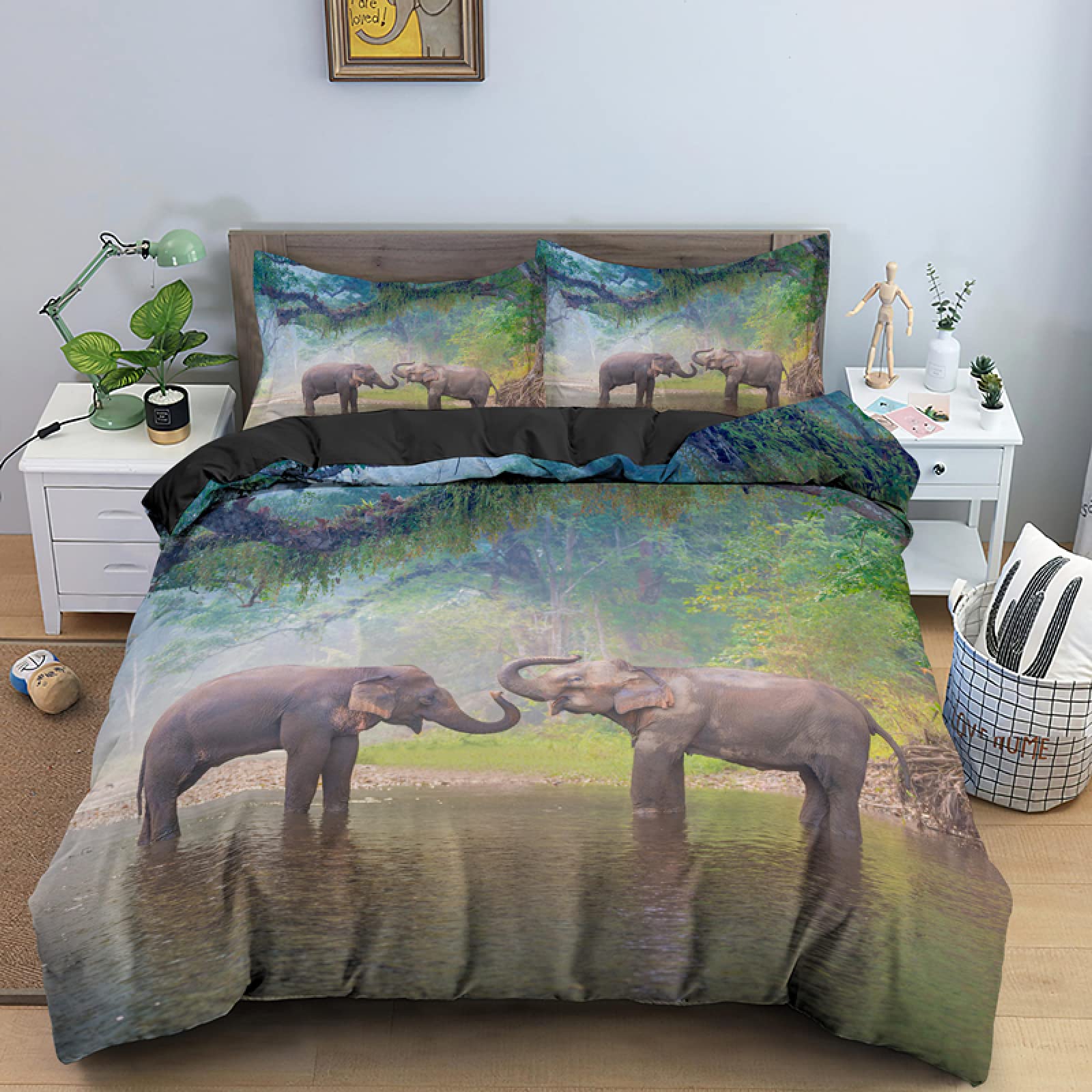 Parure de lit 90x190 enfant éléphant pour décorer la chambre de votre ado
