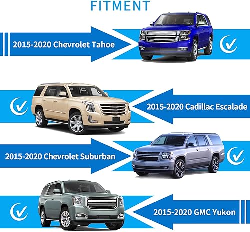 Miniatura 2 de Barras transversales para portaequipajes compatibles con GMC YukonChevrolet TahoeChevy SuburbanCadillac Escalade 2015-2020 con rieles laterales,