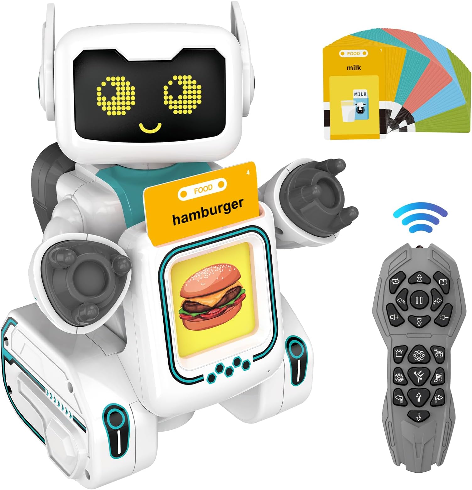 Robot Toys for Kids 5-7, Interactive Remote Control Robot Toys with Talking Flash Cards, Walks, Sings Dances, Sight Words Flash Cards Kindergarten Robots Toy Perfect Learning Gift for Boys, Girls