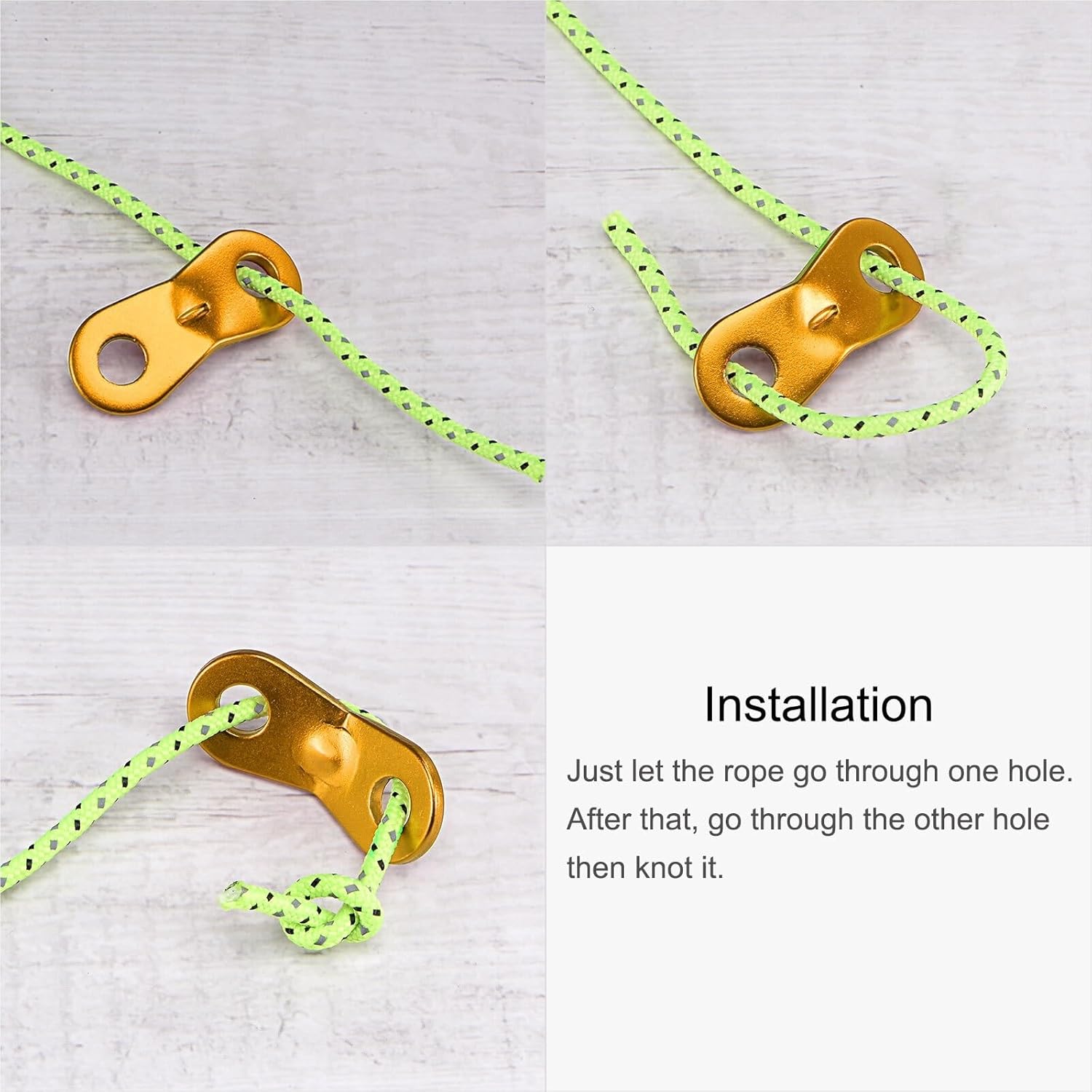 50Pcs Aluminum 7mm Dia. 2 Hole Tent Cord Adjuster