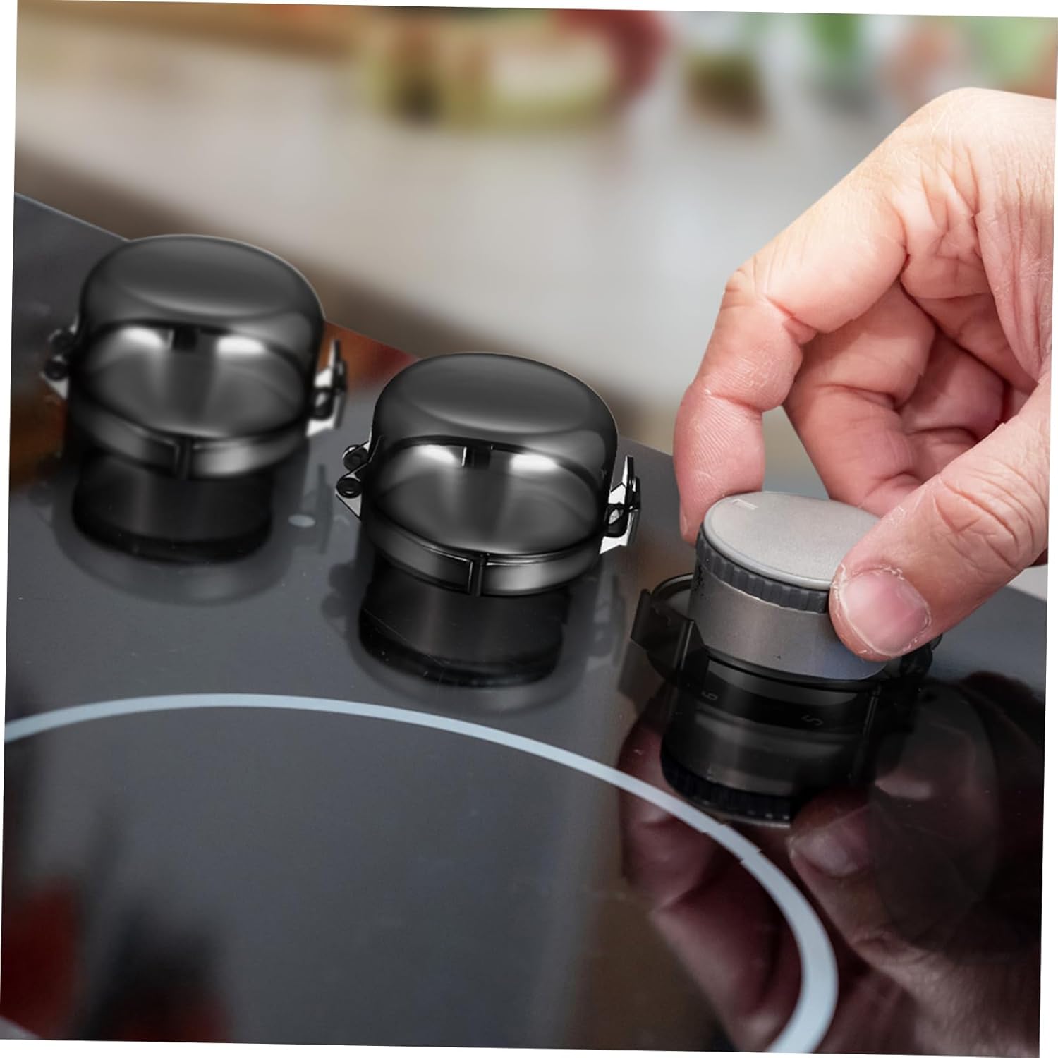 5pcs Stove Covers for Gas Stove Top Childproofing Caps Burner Covers Safety Door Knob