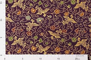 S3 打敷　　正絹別織綿　金地入子菱鳳凰　京都西陣織 Amazon | 和柄 生地 京都西陣織 金襴生地 鳳凰唐草 (紫) 50cm