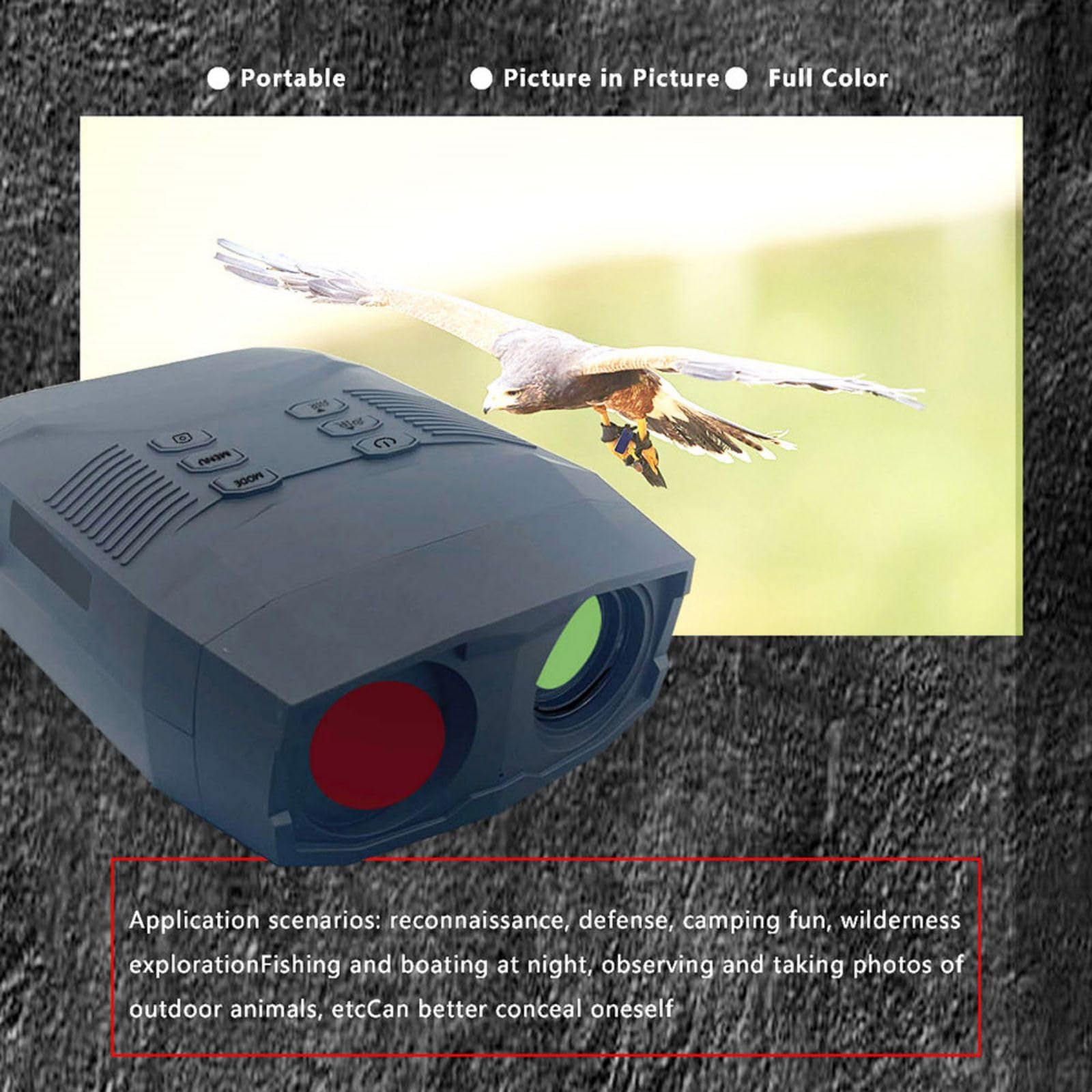 SPOFLYINN 60MP Goggles 4K Binoculars 5000 Mah Rechargeable Lithium Battery 35mm Objective Aperture 5X Digital Zoom for Outdoor NV6000