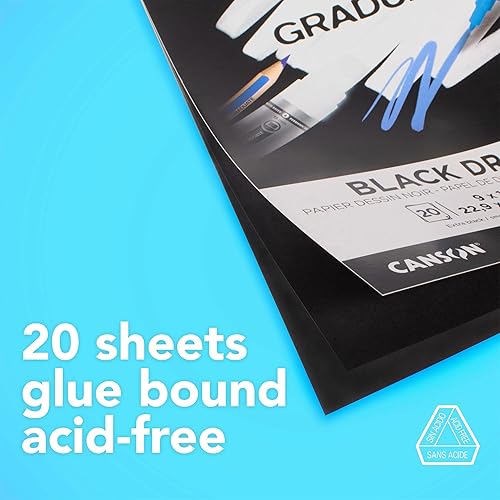 Miniatura 10 de Canson Bloc de dibujo para graduados, plegable, 9 x 12 pulgadas, 30 hojas  Papel de artista para adultos y estudiantes, dibujo, bocetos y diario de