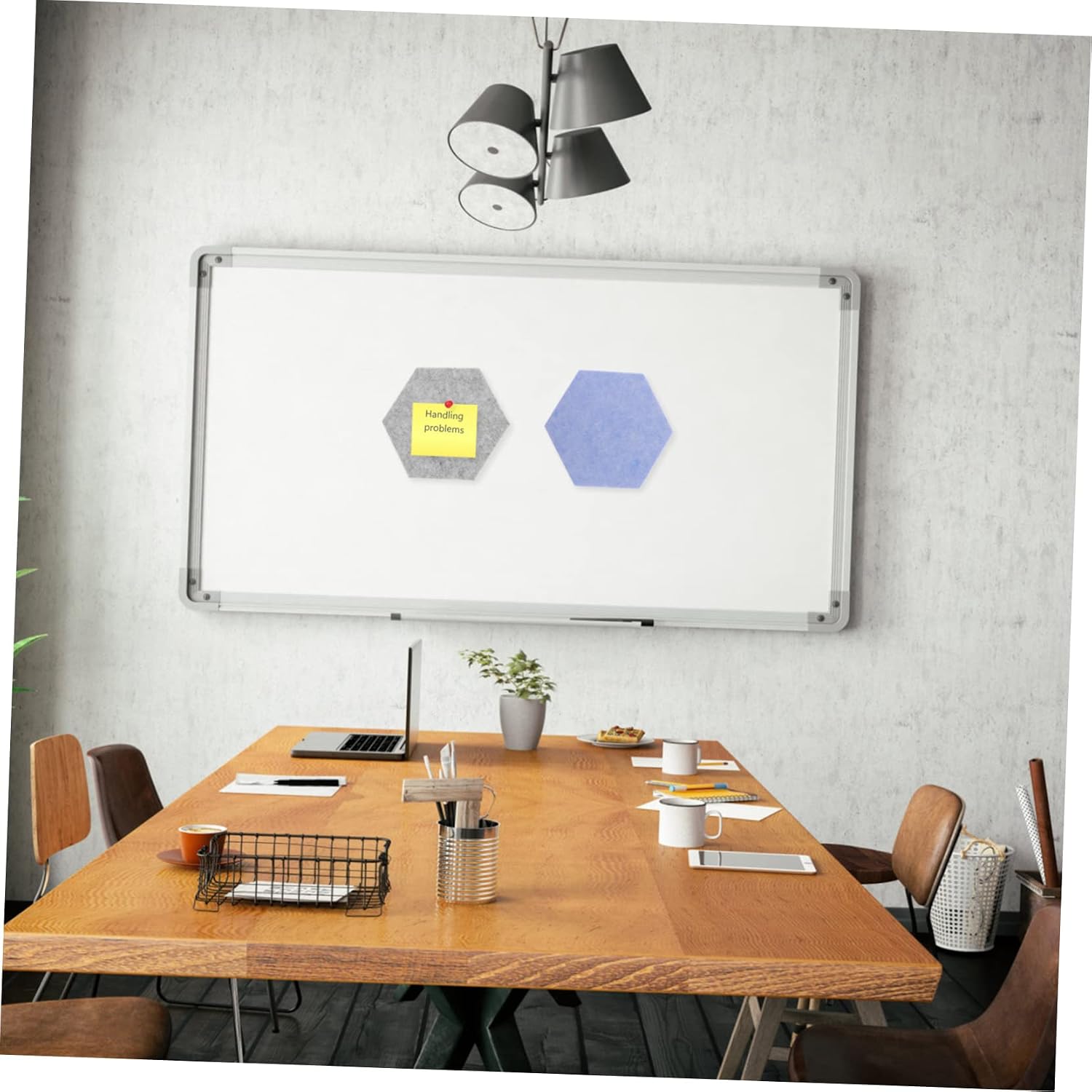 10pcs Decorative Hexagon Felt Bulletin Board for Photos Messages Easy to Install Wall Adhesive Pin Board Multi-Functional Display for Home Office School