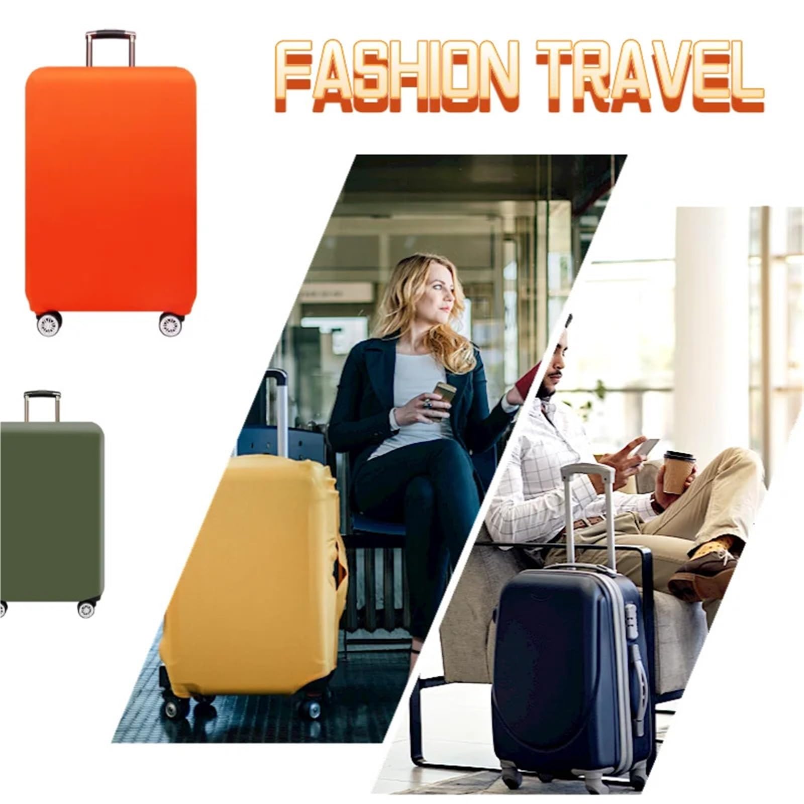 2pcs di Spessore Elastico Solido Bagagli Copertura Protettiva Vestito Con Cerniera for 18-32 pollici Borsa Valigia Coperture Trolley per Esterno(Purple,S 18-21 inch)