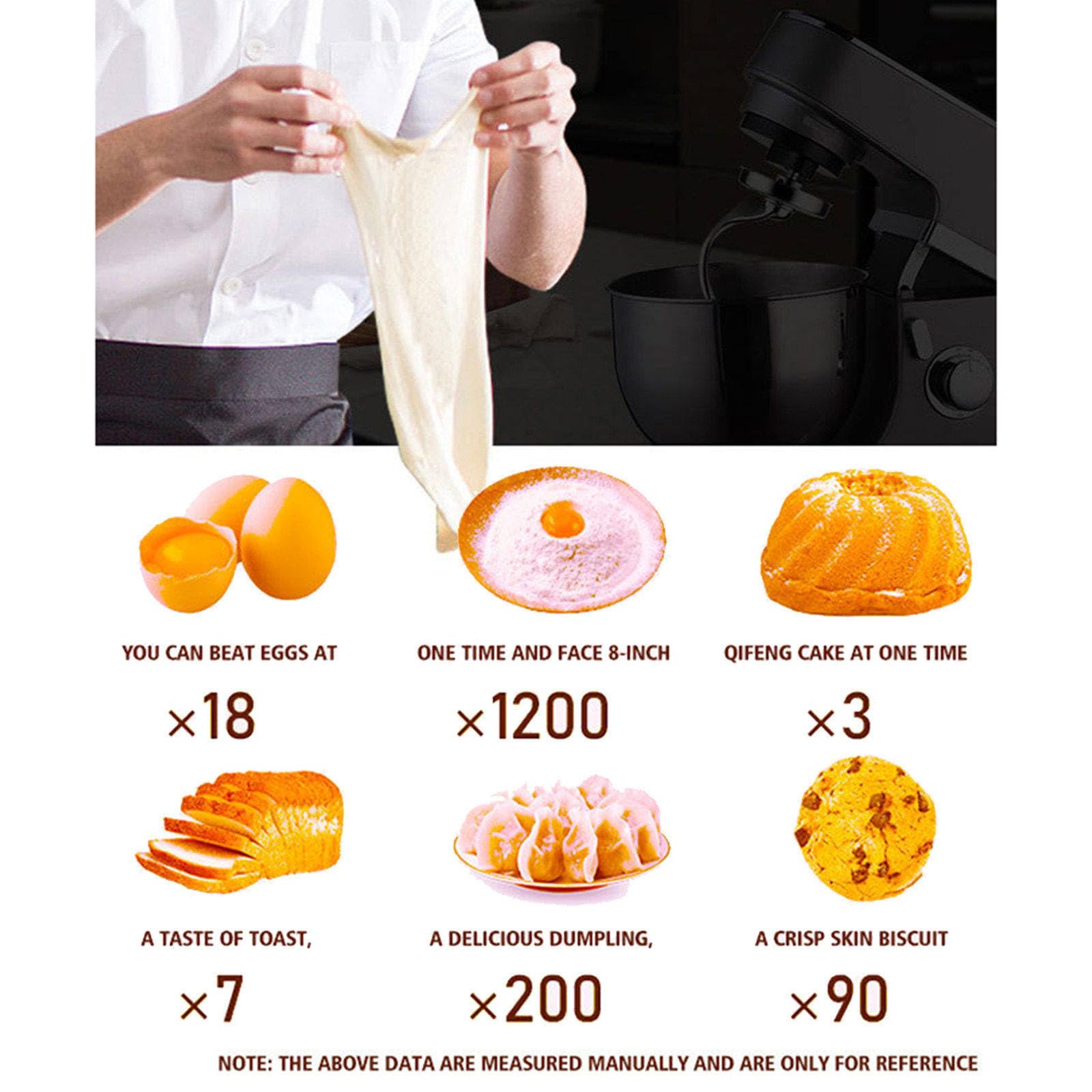 Batidora de Mano Profesional de 2000 W, Ideal para escuelas, panaderías, restaurantes y pizzerías. Incluye Gancho para amasar, Gancho Mezclador y batidor de Huevos. Batidora de Pedestal de g