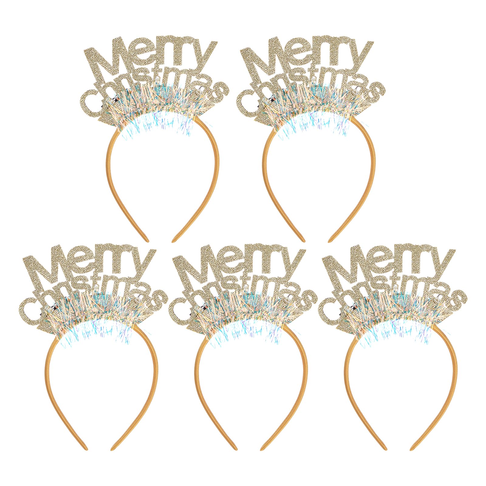Elnwnnkc 5pcs Women Headband with Flashing Light Glowing Hair Hoop for Christmas Celebration Light Up Festive Headpiece Jewelry Festives Hair Hoop