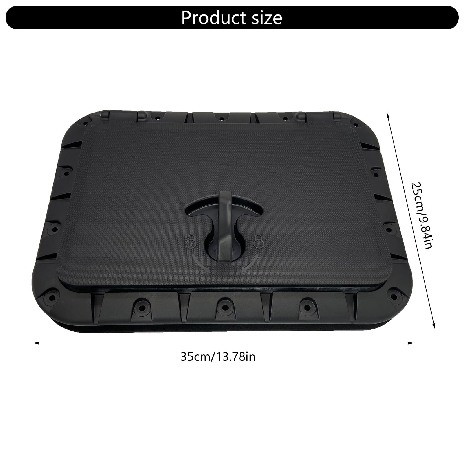 Escotillas de cubierta ABS de grado marino, 25 x 35 cm, dimensiones exteriores, mecanismo de 90 grados para barcos, accesorios para embarcaciones, kayak, canoa, escotillas, mango extraíble