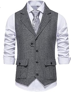 YPINKZ Mens Formal Business Suit Waistcoat Suitable For Uxedo Waistcoat, Waistcoat Business Wedding, Business, Dating (Color : Light grey, Size : S)