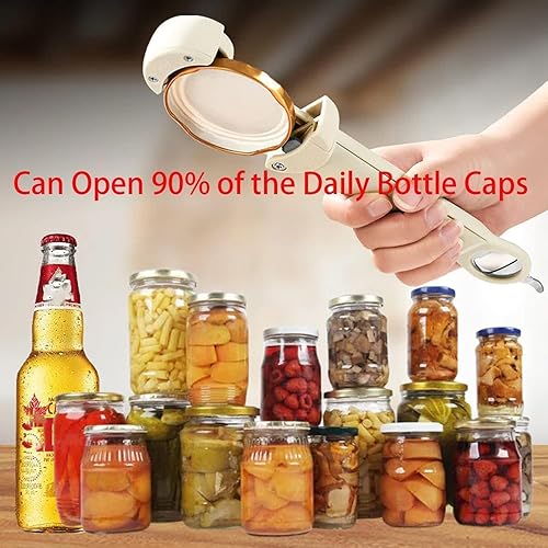 Miniatura 3 de Seinohome 2024 - Abrebotellas retráctil multifuncional, abridor de botellas ajustable de acero inoxidable, agarrador de tapa de tarros, abridor de
