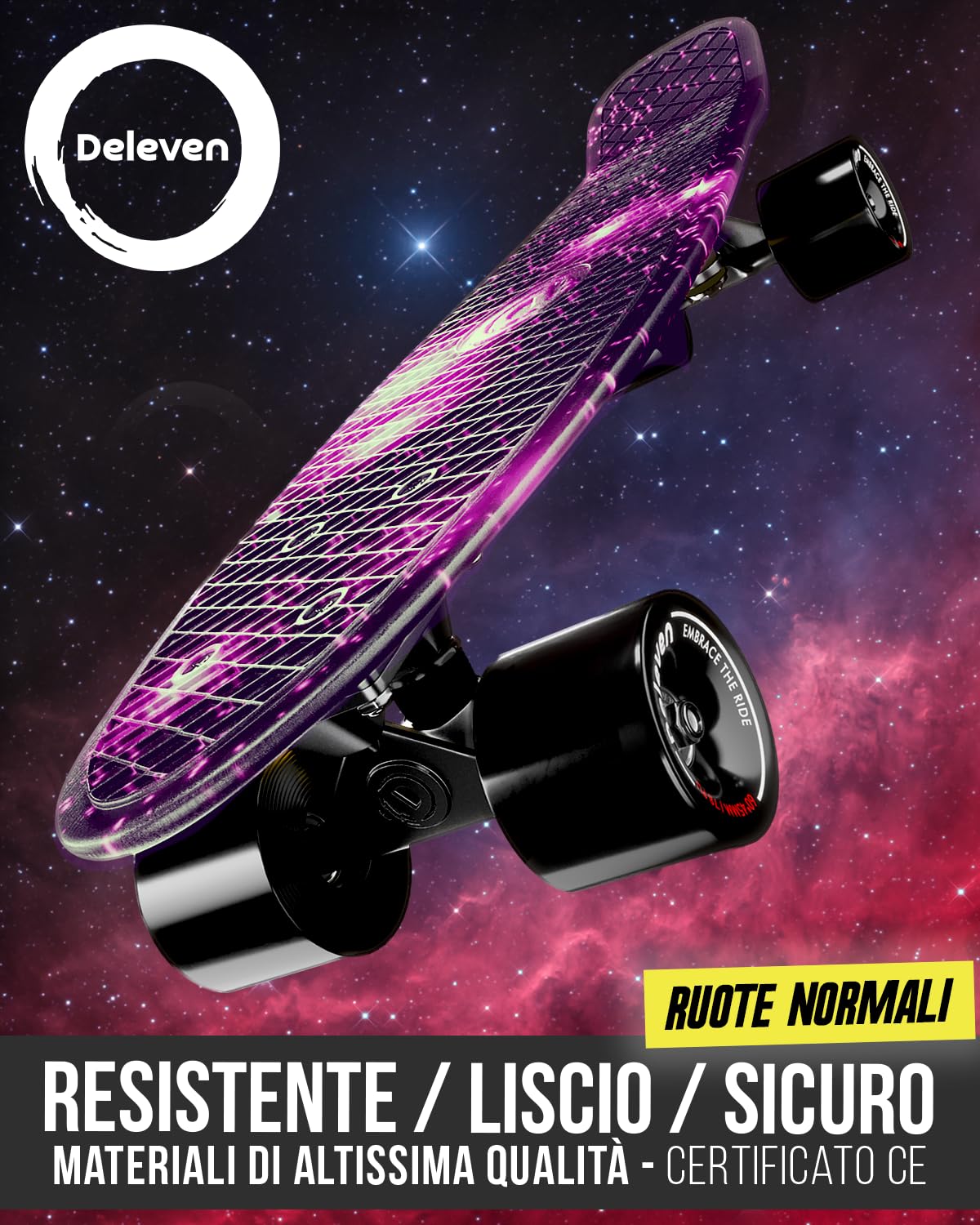 Skateboard per Bambini e Adulti - Mini Cruiser per Età 5-10 Anni
