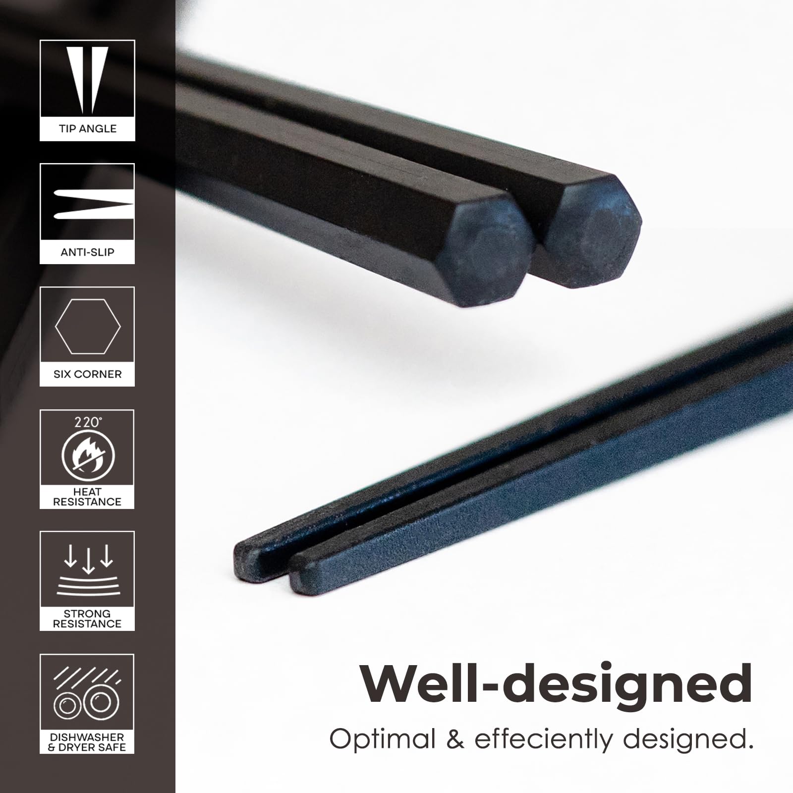 Himawaridou Resin Hexagonal Chopsticks - Made in Japan -6