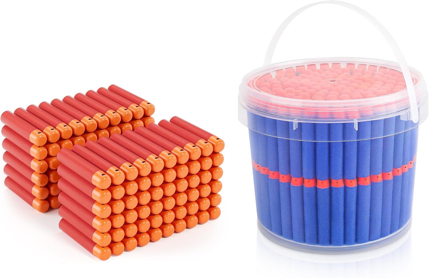 300 Elite Darts + 120 Mega Darts Refills Fits for Nerf Guns, Red Refill Darts and Blue Refill Darts Fits for Nerf Elite Series and Mega Series Guns