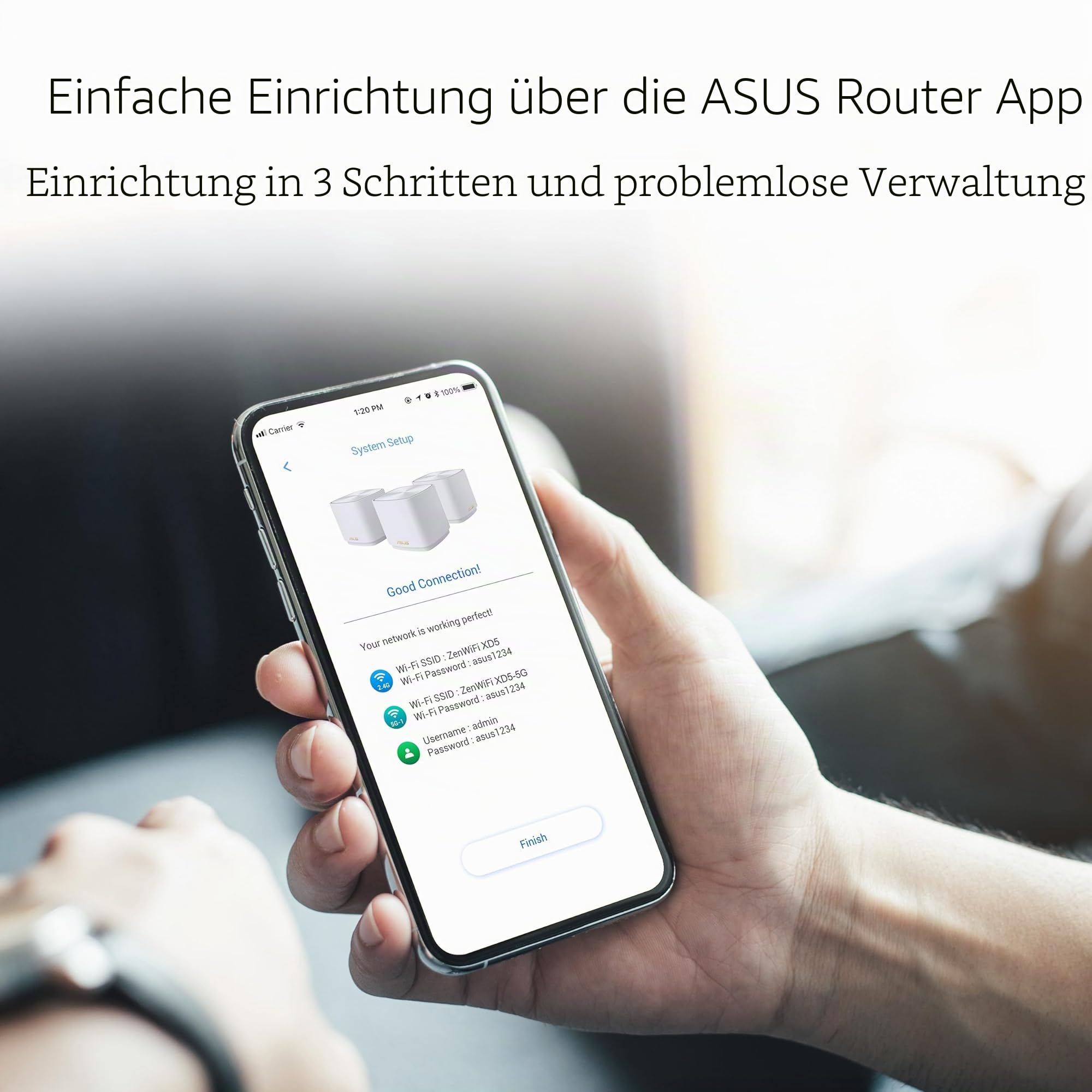 Asus ZenWiFi XD5 WiFi 6 Mesh Router 1er-Pack Weiß AX3000 Dual-Band – Bild 5