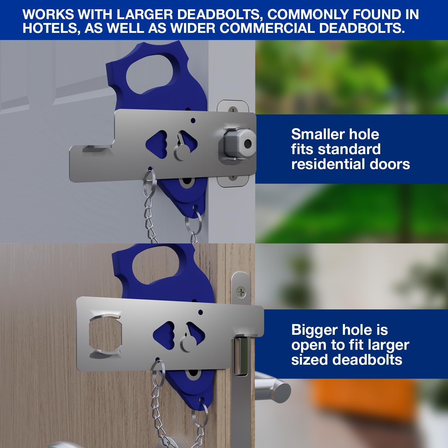 BRINKS Portable Security Door Lock dual ends for different deadbolts