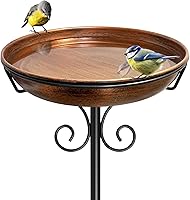 iCHKED 38" Freestanding Outdoor Bird Bath with Upgraded 5-Prong Base, Detachable Bowl - Vintage Bronze for Garden Patio Yard