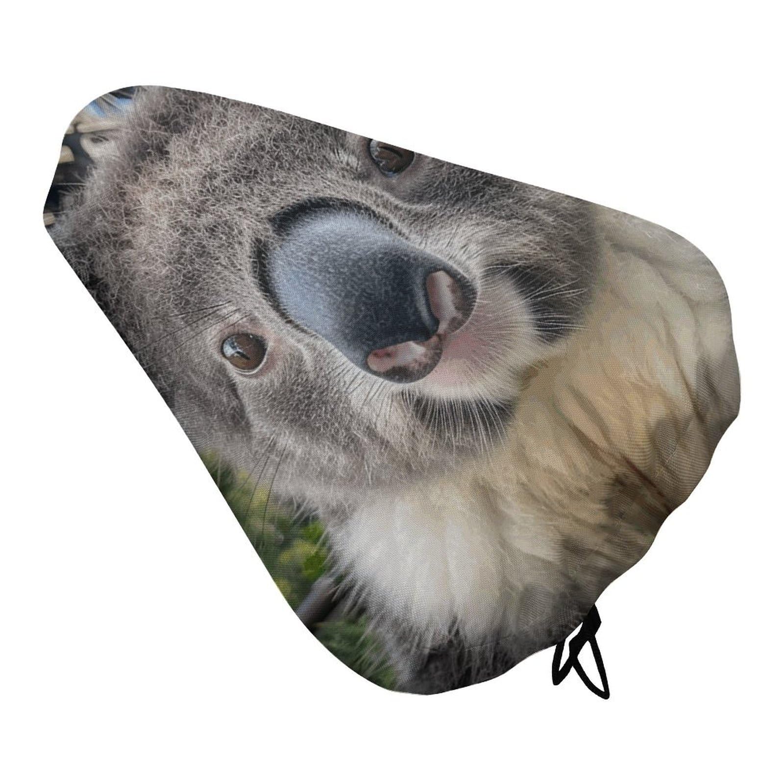 Koala Portrait Picture Bike Seat Cover for Men Women, Waterproof & Dustproof Bike Seat Cushion with Drawstring, Adjustable Bicycle Saddle Cover for Or Rain & Sun Protection