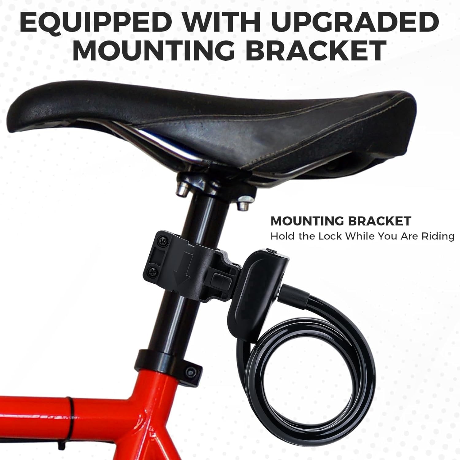 Leosportz Cycle Lock with Key - Heavy Duty Advanced Locks for Bike Riders with Bracket,Advanced | Anti Theft Lock Thickness 9mm x 2.5 Feet (Black, 9mm) 2