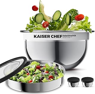 Salad Bowl Kit 74oz,Salad Container For Lunch,18/8 Stainless Steel,Salad...