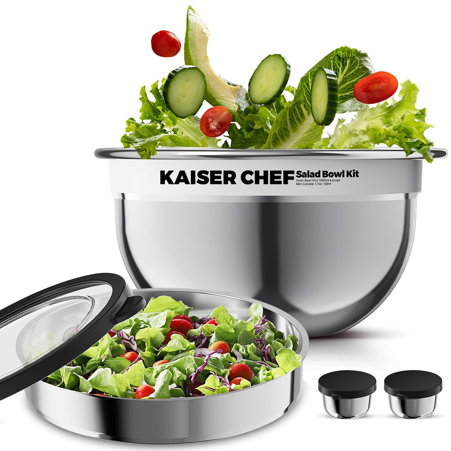 Amazon.com | Kaiser chef Salad Bowl Kit 74oz,Salad Container For