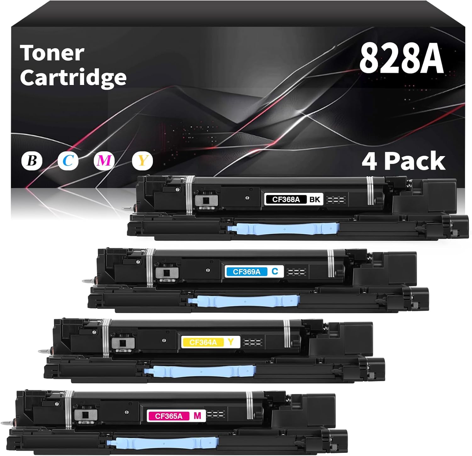 828A Drum Unit Compatible with 828A CF358A High Capacity Drum Units Replacement for HP Color LaserJet Enterprise Flow MFP M880z M880z+ M855x+ M855xh M855dh M880 M855 Printers 4P(BK/C/M/Y)