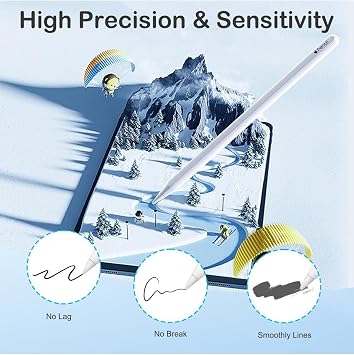Apple Pencil 2./1. Nesil ve Apple Pencil Pro/USB-C için iPad Pro/Mini/Air Dayanıklı 6 Yedek Uçları