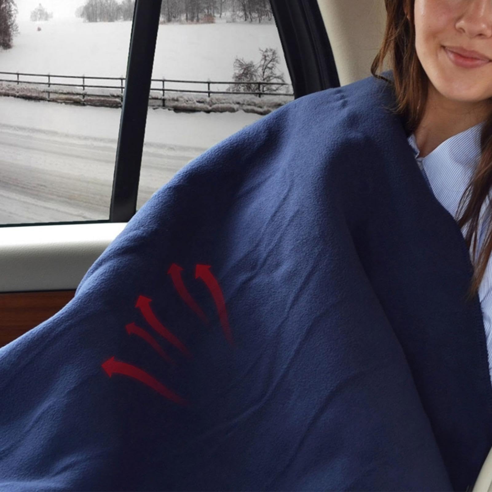Couverture chauffante pour voiture, couverture chauffante électrique 12 V, couverture de siège de voiture douce et chaude pour l'hiver, couverture chauffante confortable
