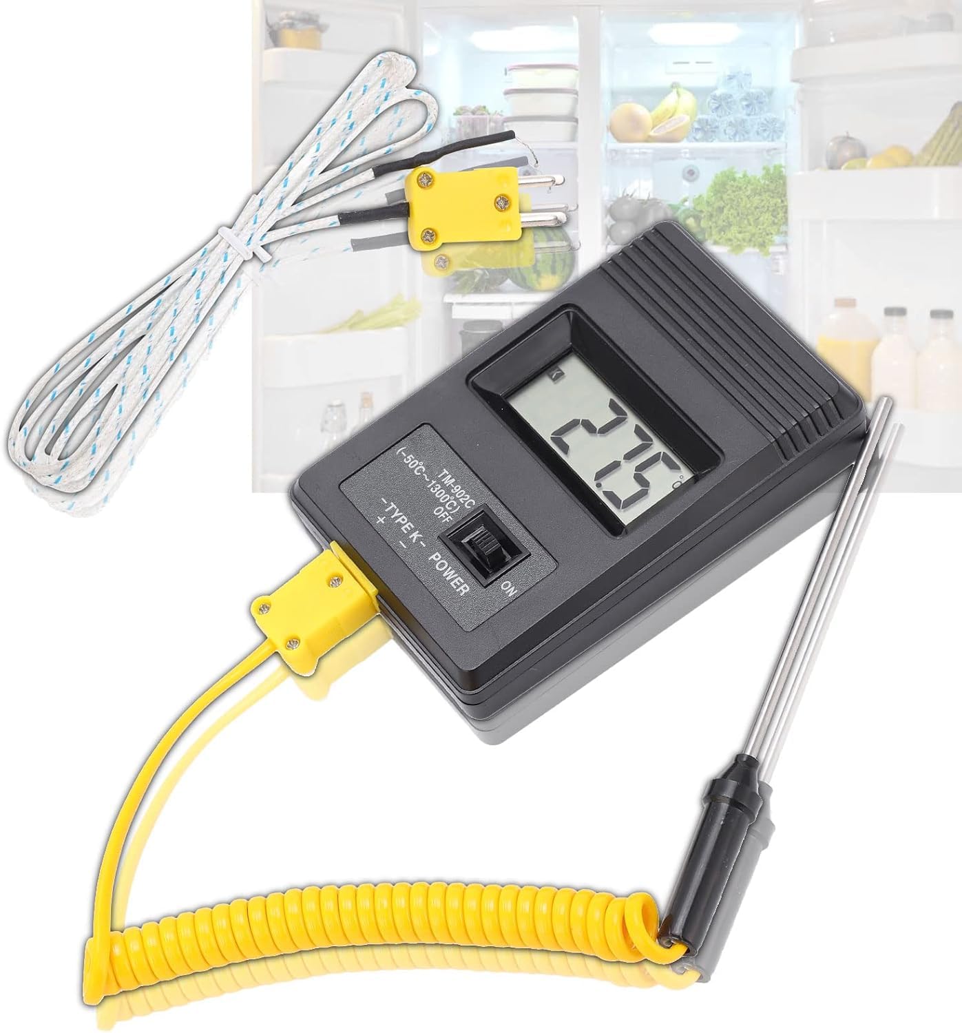 Termometro Digitale Tipo K con Sonda -50°C a +300°C LCD per Industria Cottura Scientifico