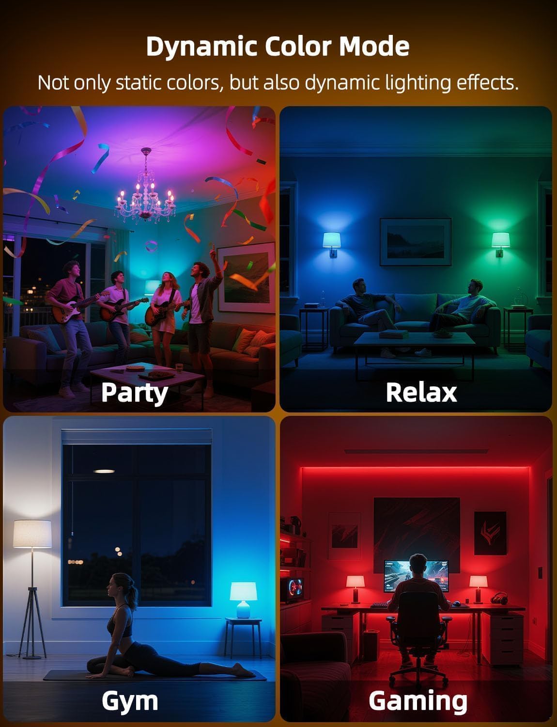 HEKEE E12 B11 LED Candle Light Bulbs, Color Changing, C37 40W Incandescent Equivalent, 450 Lumen, RGB + 2700K Warm White, 5Watt, 12 Colors, 2 Modes, Timer, Remote Control(10 Pack)