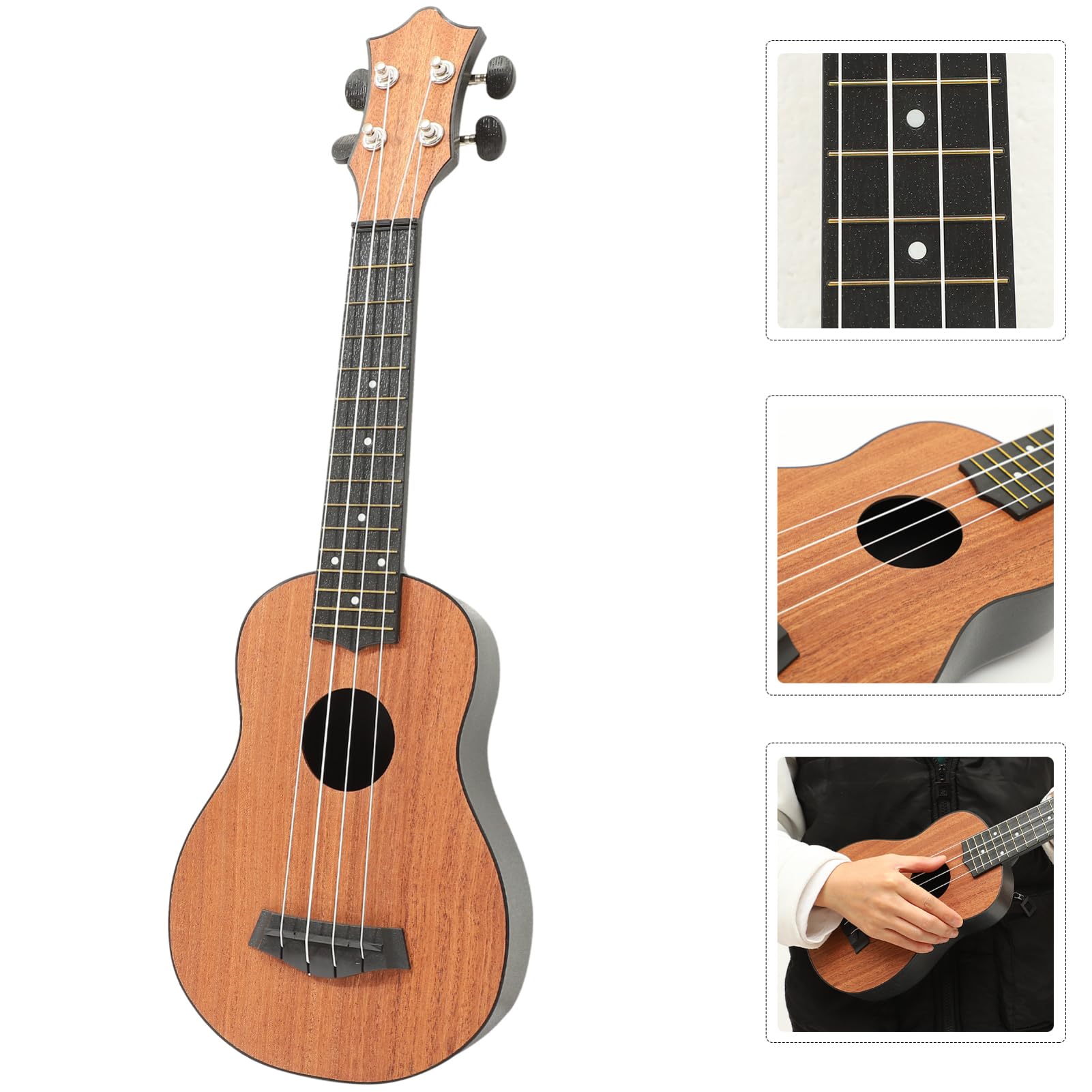 SUPVOX Ukulele Strumento Musicale per Ragazzo Ragazza in Legno e Fibra di Carbonio, 4 Corde, per Pratica e Educazione Musicale per Principianti