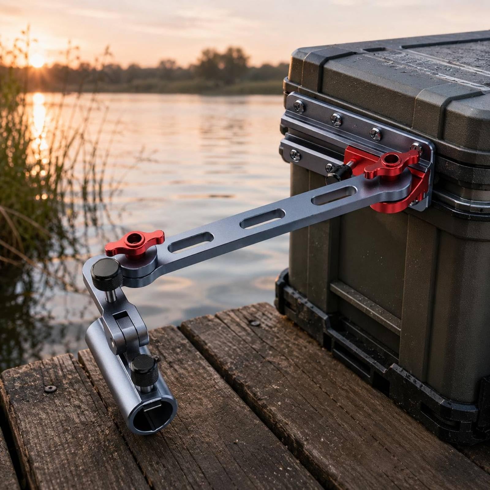 Portacanna da Pesca Regolabile Supporto con Staffa a Morsetto Braccio in Metallo Forato Lega di Alluminio per Tubo 18-21 Mm 290 G Adatto a Kayak Canoa