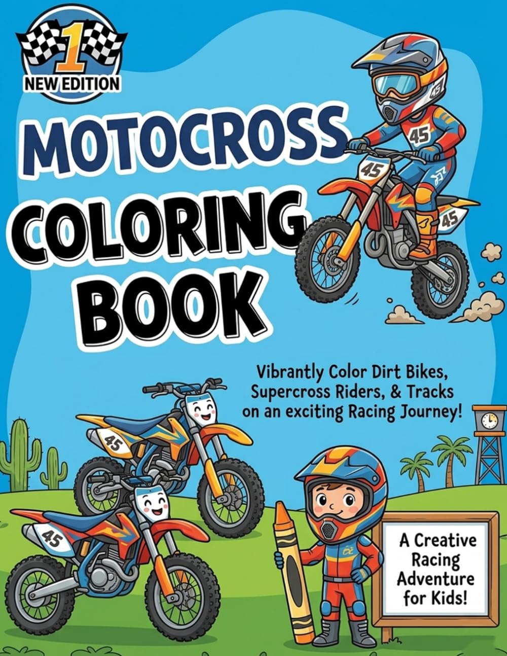 Motocross Coloring Book for Kids: Action-Packed Motocross Adventure with Easy-to-Color Pages, Big Illustrations, and Exciting Dirt Bike Stunts for Kids