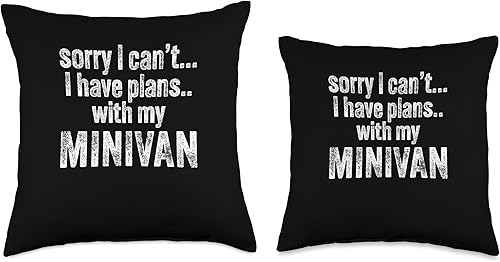 Miniatura 3 de Sorry I Can't I Have Plans with My Minivan Funny Throw Pillow, 18x18, Multicolor