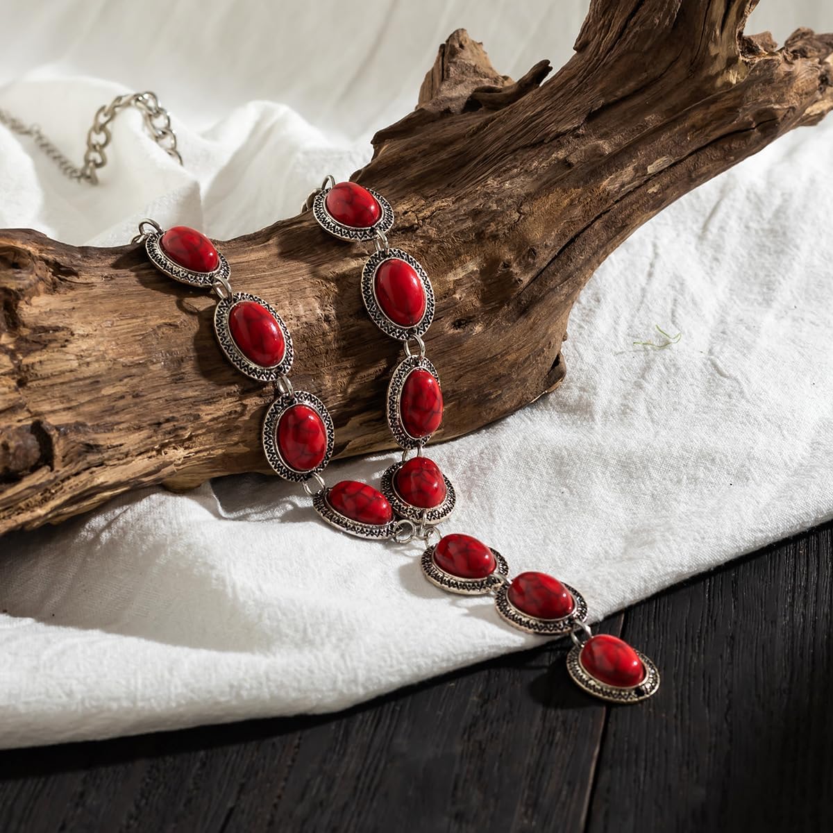 Turquoise Y-shaped Necklace Western Turquoise Pendant Necklaces Bohemian Long Turquoises Y Necklace - Image 6