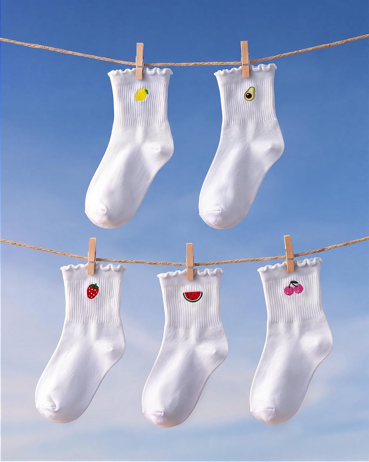 Stelle Girls Socks Cotton Ruffle Athletic Ankle Sock 3/4/5 Pairs for Kids