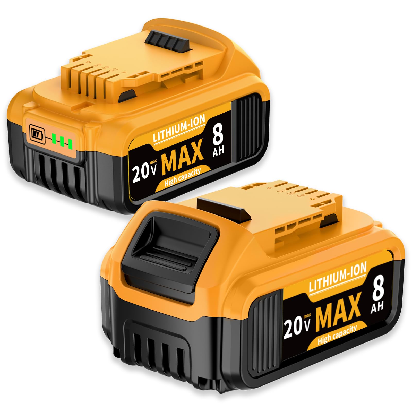 Zonsontu 20V Max 8000mAh Battery Compatible with Dewalt DCB200 DCB203 DCB207 DCB208 DCD/DCF/DCG Series 20V Replacement Batteries Cordless Power Tools Original Chargers