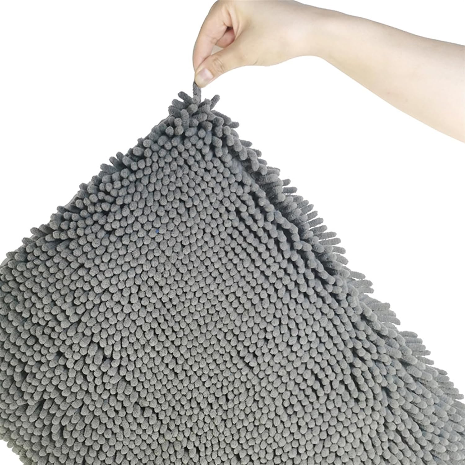 Reyox Chenille Oval Bathroom Rug, Non Slip Water Absorbent Bath Mat, Washable Bath Rugs for Bathroom Floor Bathtub Lake Blue 1.6 x 2.6 Feet