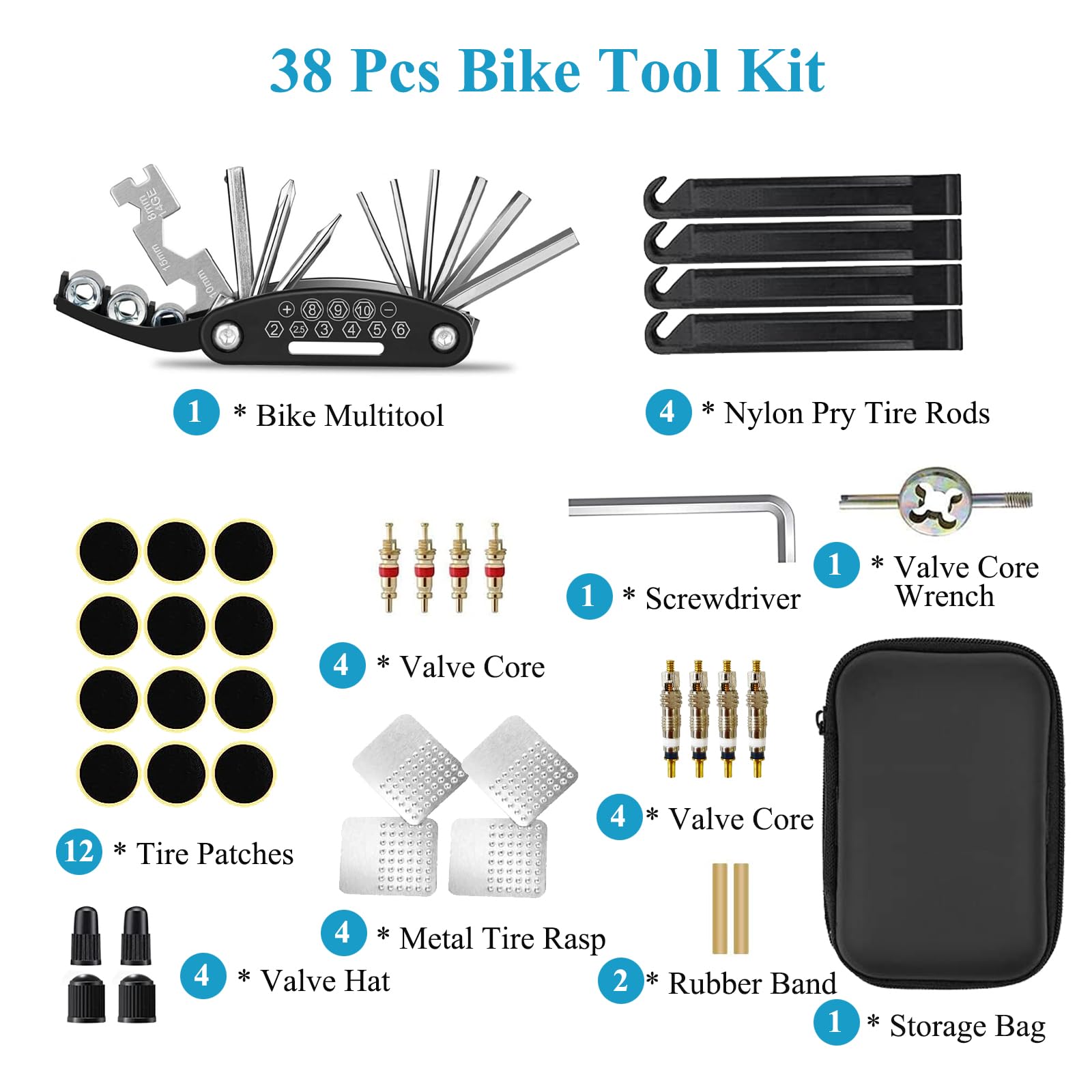 Riparazione Gomme Mtb Decathlon 16 In Con Pompa, Leve E Borsa