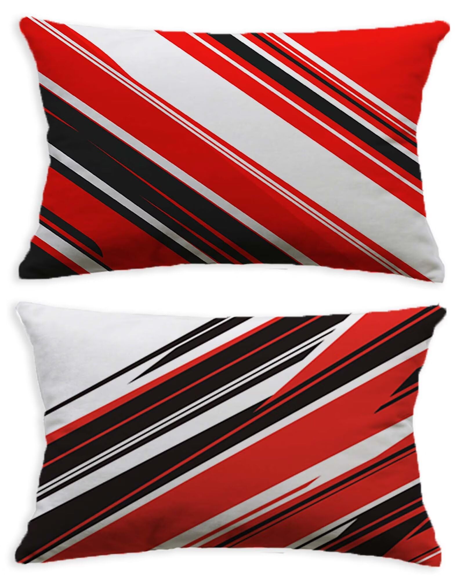 Taie oreiller 70x90 lot de 2 rectangulaire housse de coussin rouge velours canapé
