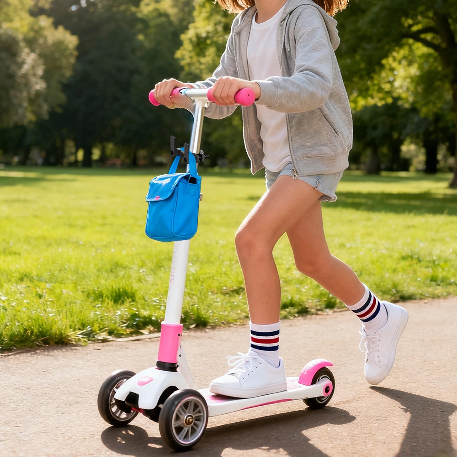 Gancio Anteriore per Scooter Elettrico - Design a Doppio Gancio Ultra Resistente - Ganci per Scooter - Supporto Anteriore Rinforzato per Trasporto Sicuro di Borse e Zaini